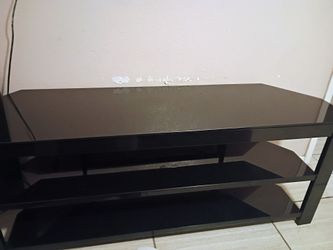 Black Glass Top TV Stand