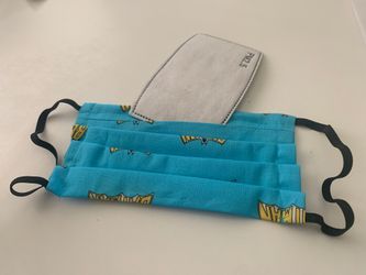 Batman turquoise and yellow washable reusable cotton face mask including filter