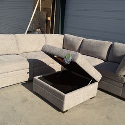 6 PIECE MODULAR SECTIONAL WITH STORAGE OTTOMAN 