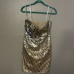 Tony Bowls Gold Sequenced Dress