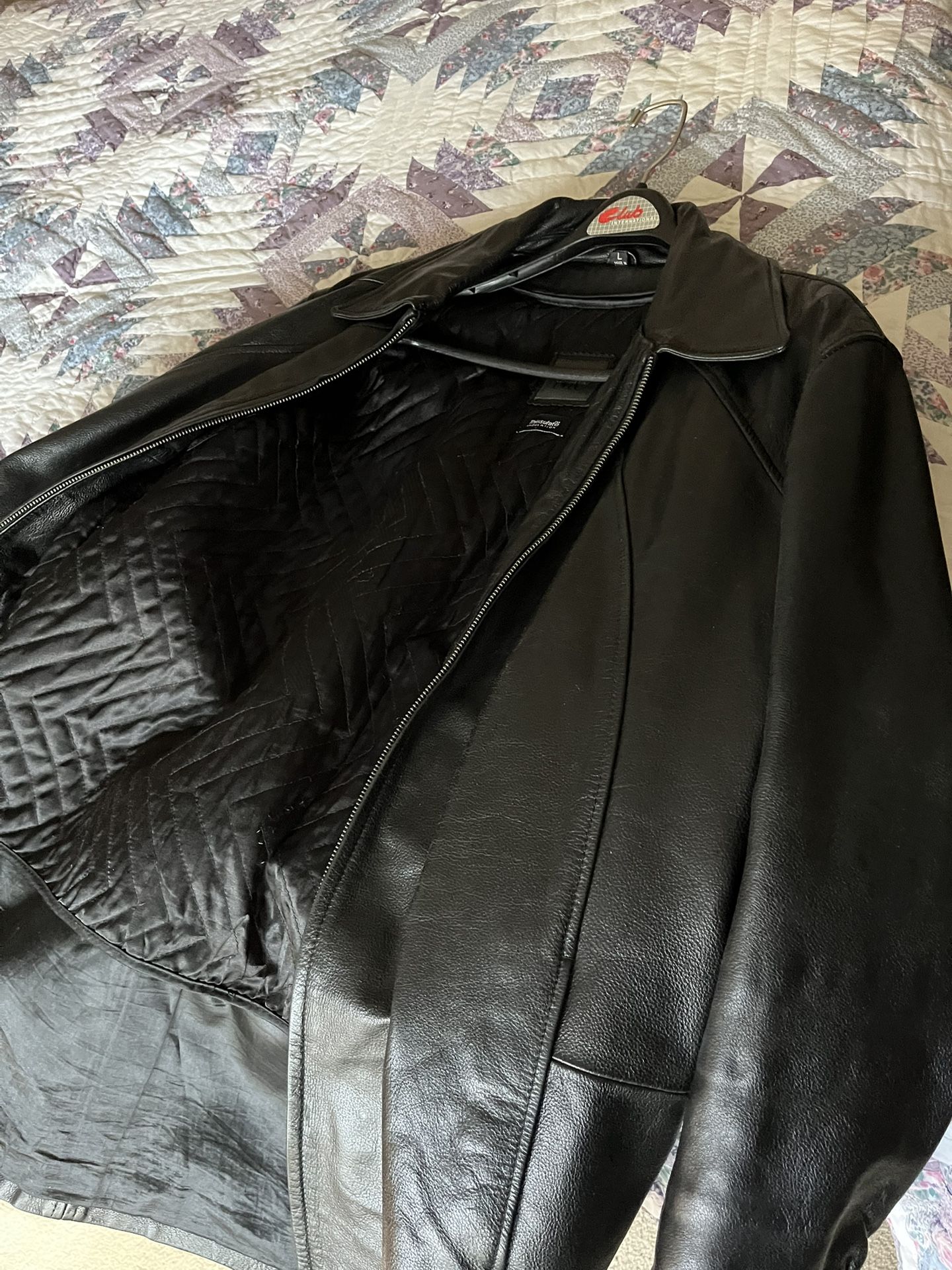 Black Leather Full Length Jacket