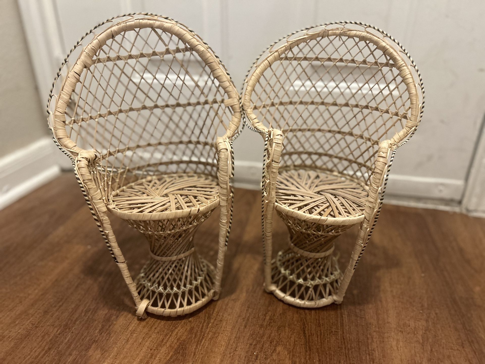Small Wicker Peacock Chairs