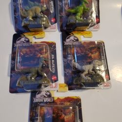5 Minature Jurassic World Minature Dinosaurs Collector's Figurine Set