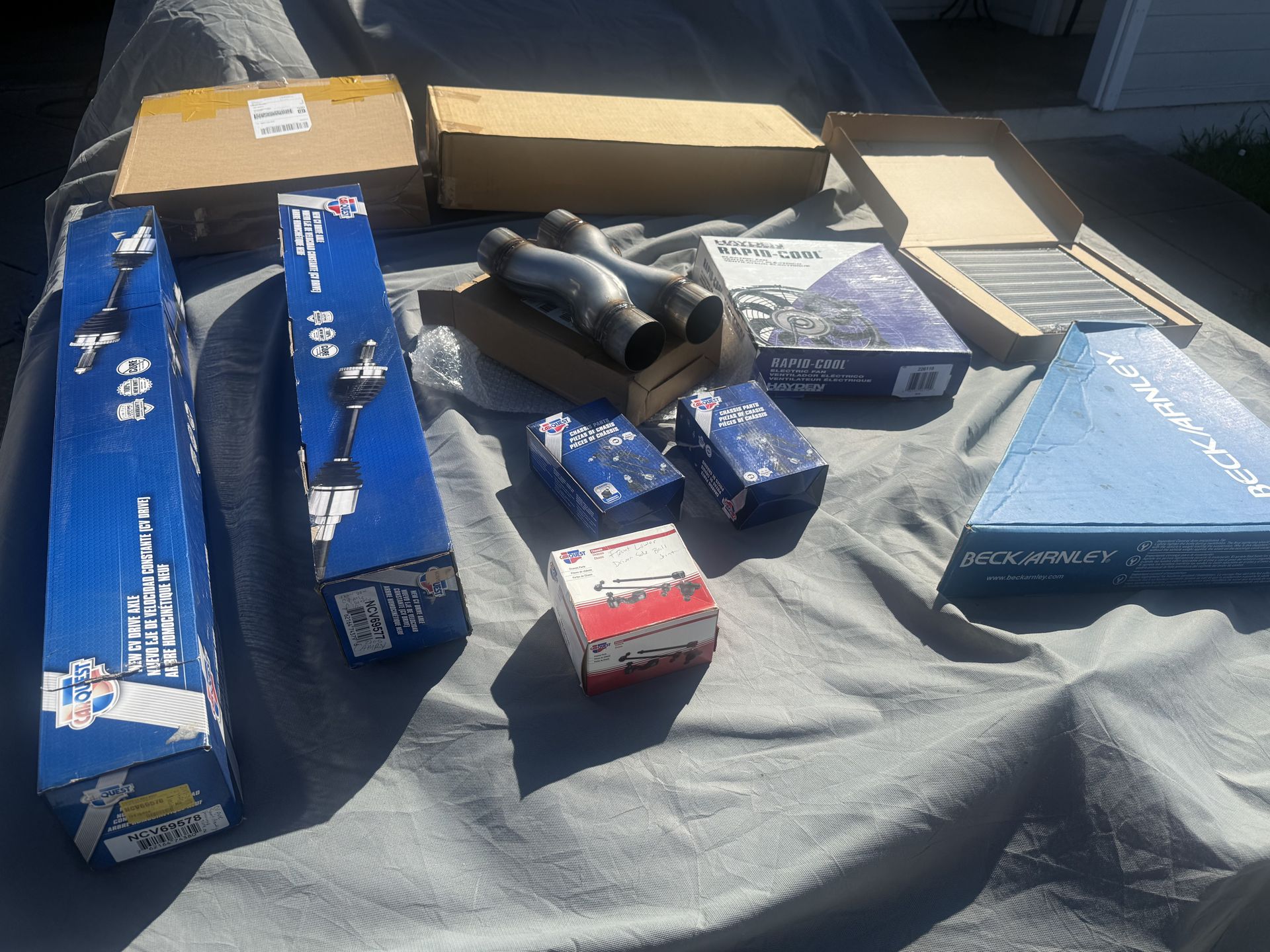 Various new car parts