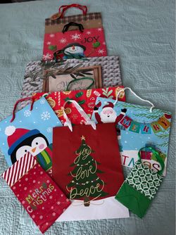 9 Assorted Christmas Gift Bags