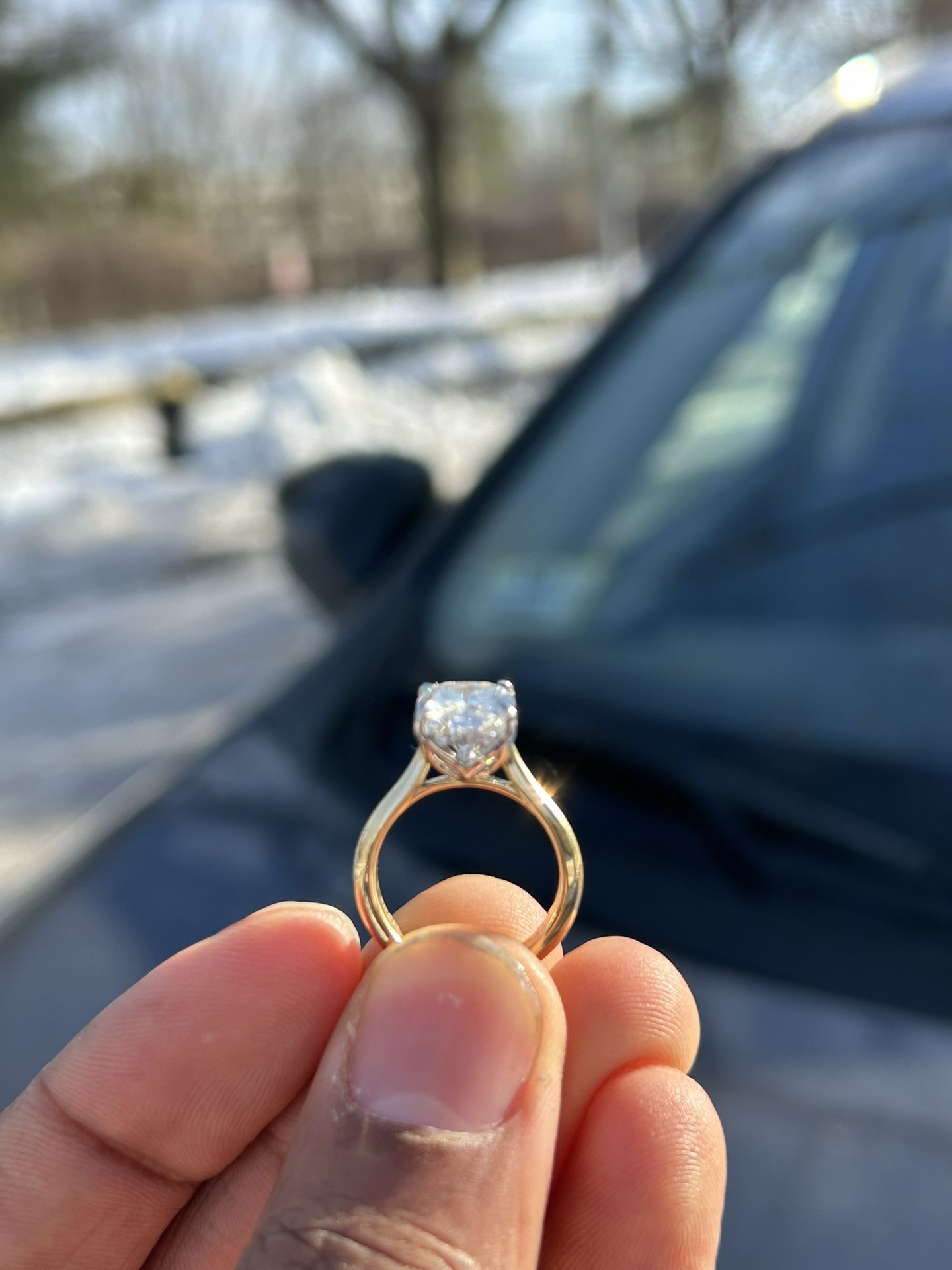 3.03 Carat Lab-Grown Cushion Brilliant Diamond Ring - IGI Certified