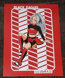 Fire Emblem Game Edelgard Black Eagles Faction Art Print 11In W 14In Length