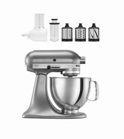 KitchenAid Artisan Series 5-Quart Tilt-Head Stand Mixer with Fresh Prep Slicer/Shredder Attachments Brand New In Box
