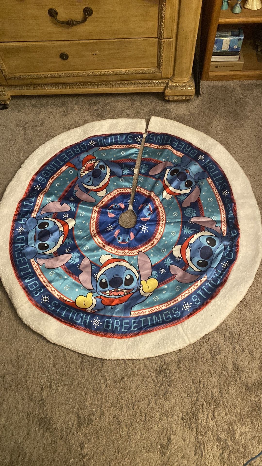 Vintage Disney Lilo & Stitch Christmas Tree Skirt 