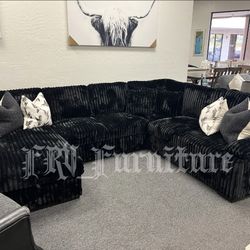 New Black Sectional 