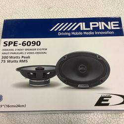 Alpine SPE-6090 6x9 Car Speakers New In The Box.