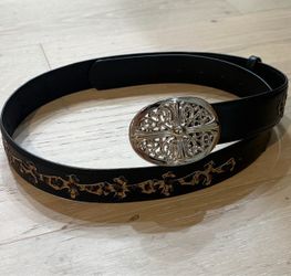Chrome Hearts Oval Buckle Leopard Patch Belt