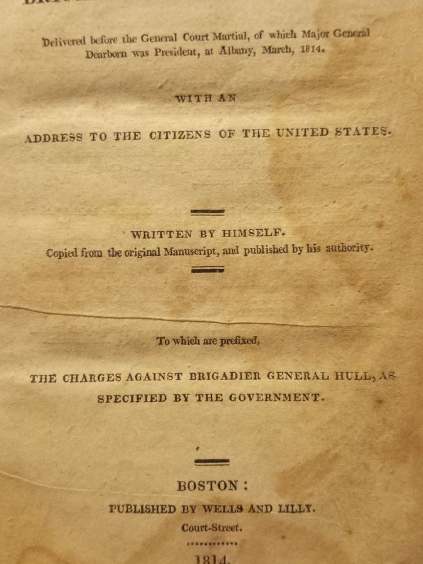 Defence of Brigadier General W. Hull