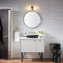 Kohler Orime 28" Round Mirror – Matte Black – New