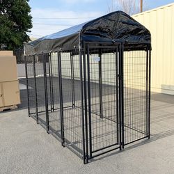 $230 (Brand New) Large heavy duty kennel with cover dog cage crate pet playpen (8’l x 4’w x 6’h) 