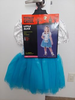 LITTLE ALICE COSTUME DRESS & HEADPIECE (SMALL) FIT FOR 3y/o or (4y/o slim)