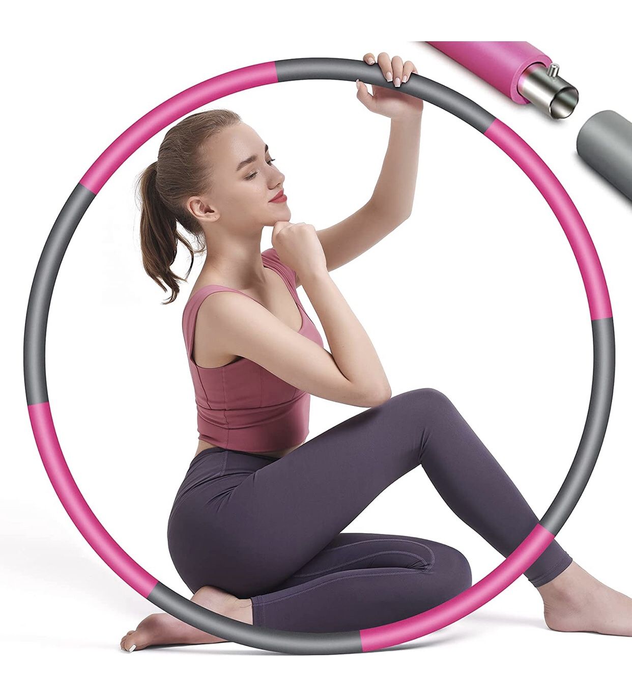 #9) Weighted Hoola Hoops for Exercise(gray/red)