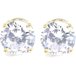 Cz 5 Mm Studs Gold Plated 