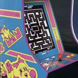 Ms. PacMan Arcade 1up w Stool