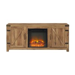 Walker Edison 58" Modern Farmhouse Fireplace TV Stand with Storage