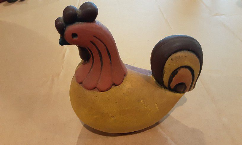 Ardco Folk Art Style Texas Ceramic Rooster. Orange And Yellow. Japan. 5.5" Tall