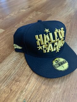 Hall Of Fame Cap Hat Black Gold Embroidery New Era Baseball Size 7
