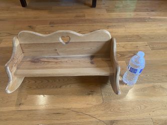 Solid Wood Doll Rocking Bench