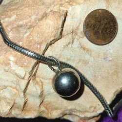 Silver Snake Choker Chain  with Ball Charm 