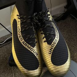 UA FootBall Cleats And Gloves 