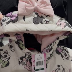 5T Minnie Mouse Puffer Jacket Hoodie Chaqueta Para Ninas Disney Sweater