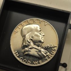 1958 Silver Franklin Half Dollar