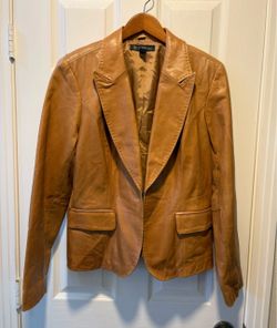 INC International Concepts Leather Blazer Jacket women’s size XL