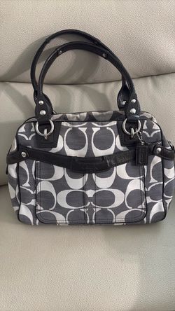 Coach Signature Print Satchel Handbag