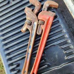 2 RIDGID 18 PIPE WRENCHES