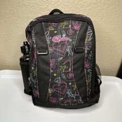 Chic Girls Backpack & Water Bottle New w/ Tags - Black Colorful