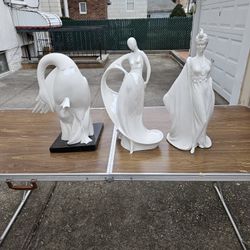3 Large Made In Italy Porcelain Figurines 