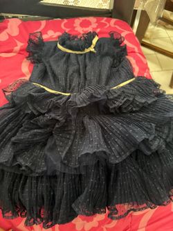 Size 4 Navy Blue Ruffled Tulle Girls Dress