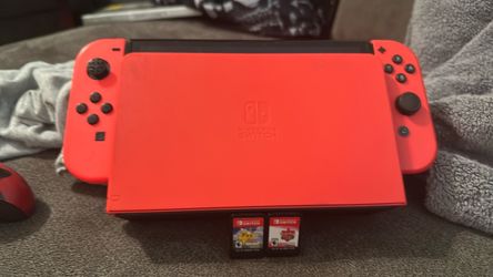 Nintendo Switch OLED Mario Red Edition with Games
