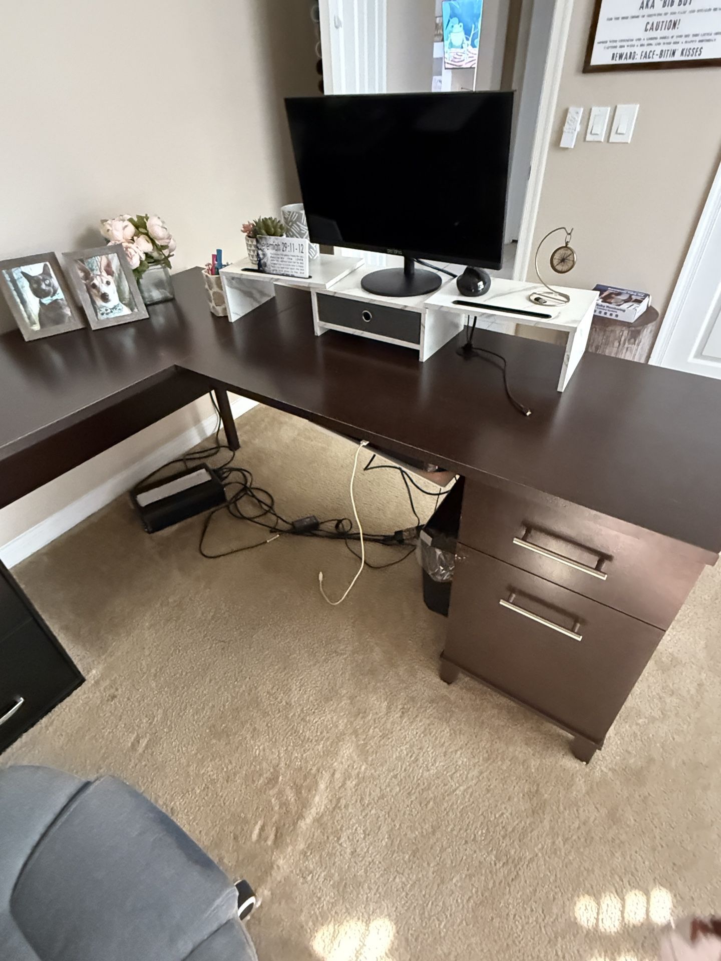 Bundle Deal - desk, Lamp, Riser And Chair 