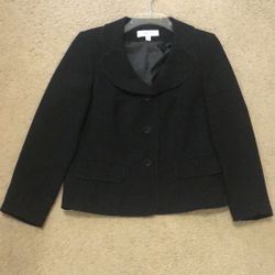 Women’s Sz 8 Black Blazer Suit Jacket Le Suit