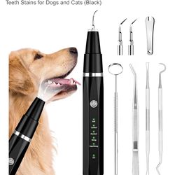 Dog Plaque Remover for Teeth，Pet Ultrasonic Tooth Cleaner Toothbrush，Teeth Cleaning Kit -Tartar Remover for Teeth Stains for Dogs and Cats (Black)