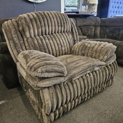 Super Deal Fathers Day Glidder Recliner Chairs Oversize  Brown Corduroy Fabric $329