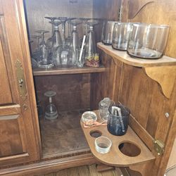 Antique Locking Liquor Cabinet $150