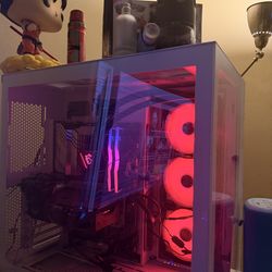 gaming and work PC with keyboard mouse and mic