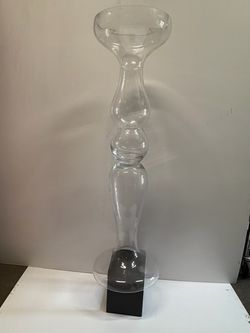 Tall reversible Clear Glass Vase
