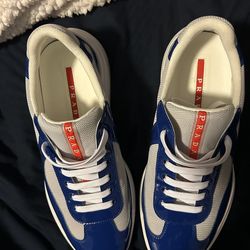 Blue And White Prada Shoes