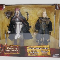 The Pirates of the Caribbean At World's End Pirate Attack 2-Pack 12" Sparrow & Swann is an action figure collection