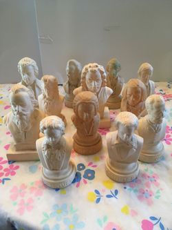 Vintage Piano lesson reward composer statues