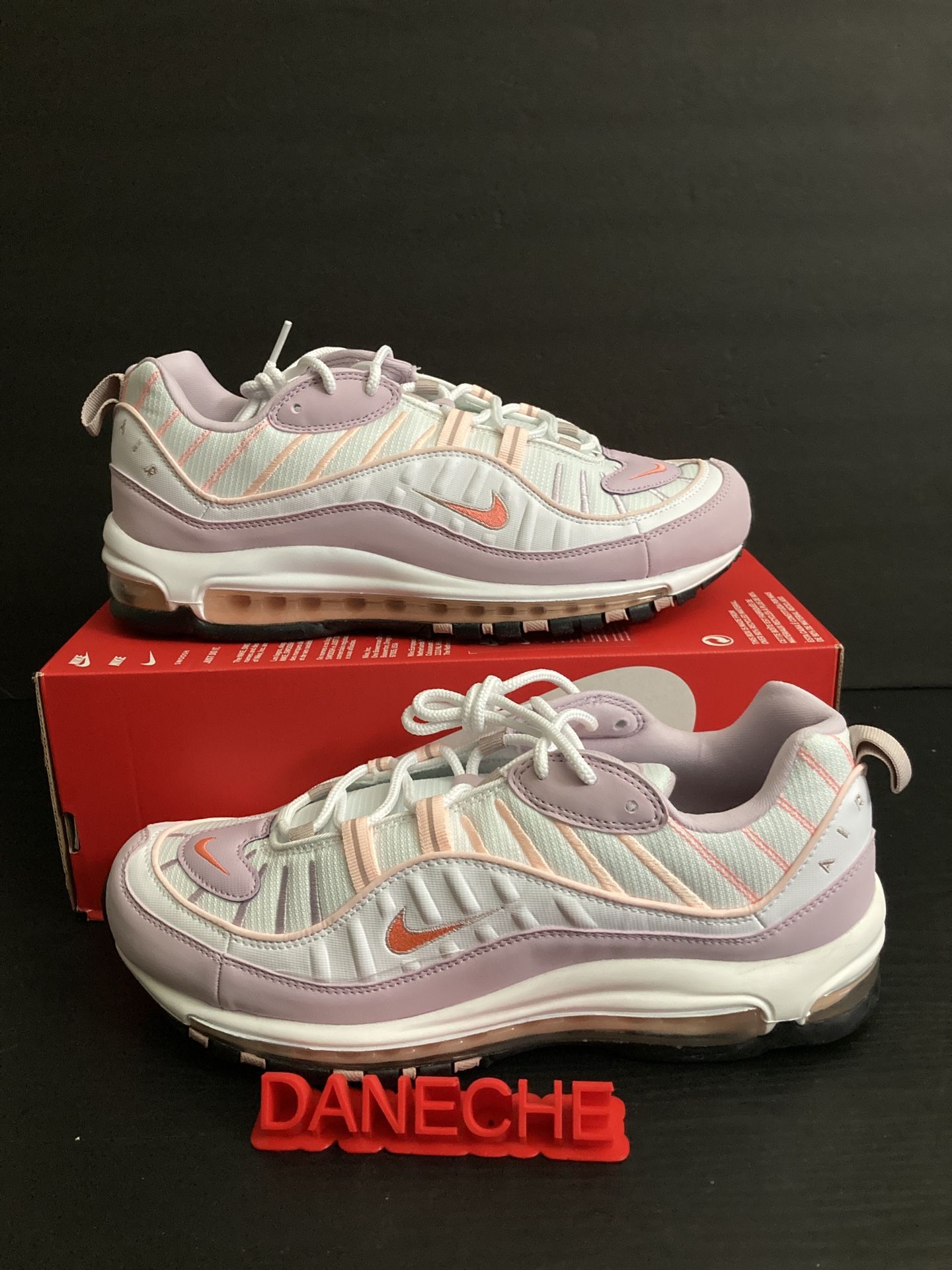 New Nike Women's Air Max 98 White Atomic Pink Crimson Tint CI3709