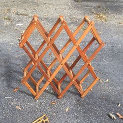 Wine Rack And Wall Decor - Natural Wood Color Wine Rack And Natural Wall Or Other Decor 